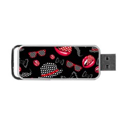 Lip Hat Vector Hipster Example Image Star Sexy Black Red Portable Usb Flash (one Side) by Mariart