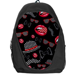 Lip Hat Vector Hipster Example Image Star Sexy Black Red Backpack Bag by Mariart