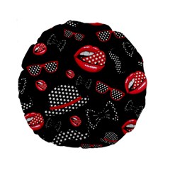 Lip Hat Vector Hipster Example Image Star Sexy Black Red Standard 15  Premium Round Cushions by Mariart