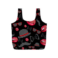 Lip Hat Vector Hipster Example Image Star Sexy Black Red Full Print Recycle Bags (s)  by Mariart