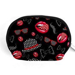 Lip Hat Vector Hipster Example Image Star Sexy Black Red Accessory Pouches (medium)  by Mariart