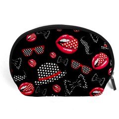 Lip Hat Vector Hipster Example Image Star Sexy Black Red Accessory Pouches (large)  by Mariart