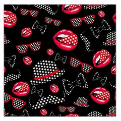 Lip Hat Vector Hipster Example Image Star Sexy Black Red Large Satin Scarf (square) by Mariart