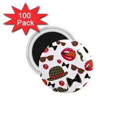 Lip Hat Vector Hipster Example Image Star Sexy 1 75  Magnets (100 Pack) 