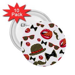 Lip Hat Vector Hipster Example Image Star Sexy 2 25  Buttons (10 Pack) 