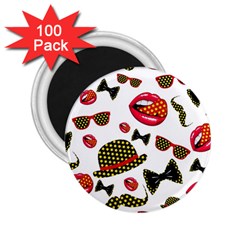 Lip Hat Vector Hipster Example Image Star Sexy 2 25  Magnets (100 Pack)  by Mariart