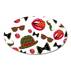 Lip Hat Vector Hipster Example Image Star Sexy Oval Magnet by Mariart