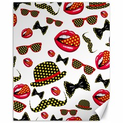 Lip Hat Vector Hipster Example Image Star Sexy Canvas 11  X 14   by Mariart