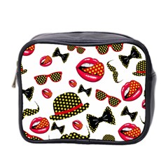 Lip Hat Vector Hipster Example Image Star Sexy Mini Toiletries Bag 2-side by Mariart