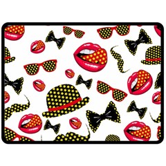 Lip Hat Vector Hipster Example Image Star Sexy Fleece Blanket (large)  by Mariart