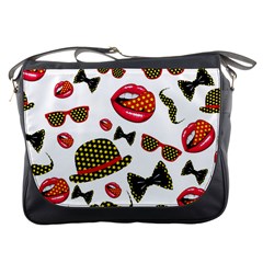 Lip Hat Vector Hipster Example Image Star Sexy Messenger Bags by Mariart