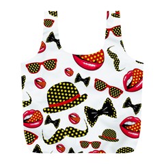 Lip Hat Vector Hipster Example Image Star Sexy Full Print Recycle Bags (l)  by Mariart