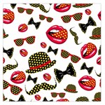 Lip Hat Vector Hipster Example Image Star Sexy Large Satin Scarf (Square) Front