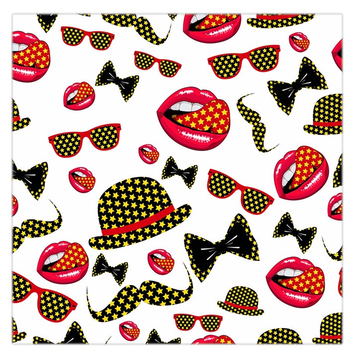 Lip Hat Vector Hipster Example Image Star Sexy Large Satin Scarf (Square)