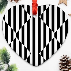 Optical Illusion Inverted Diamonds Ornament (heart) by Mariart