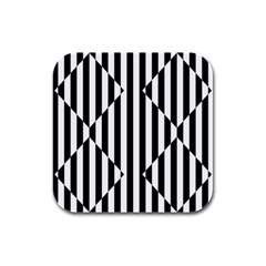 Optical Illusion Inverted Diamonds Rubber Square Coaster (4 Pack) 