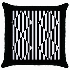 Optical Illusion Inverted Diamonds Throw Pillow Case (black) by Mariart