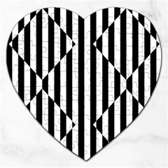 Optical Illusion Inverted Diamonds Jigsaw Puzzle (heart) by Mariart