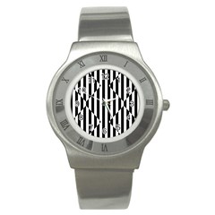 Optical Illusion Inverted Diamonds Stainless Steel Watch