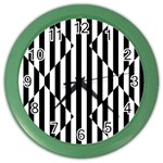 Optical Illusion Inverted Diamonds Color Wall Clocks Front