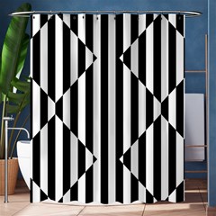 Optical Illusion Inverted Diamonds Shower Curtain 60  X 72  (medium)  by Mariart