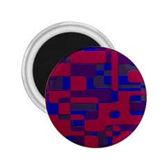 Offset Puzzle Rounded Graphic Squares In A Red And Blue Colour Set 2 25  Magnets by Mariart