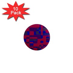 Offset Puzzle Rounded Graphic Squares In A Red And Blue Colour Set 1  Mini Magnet (10 Pack)  by Mariart