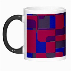 Offset Puzzle Rounded Graphic Squares In A Red And Blue Colour Set Morph Mugs by Mariart