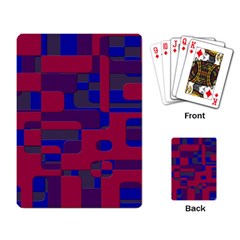 Offset Puzzle Rounded Graphic Squares In A Red And Blue Colour Set Playing Card by Mariart