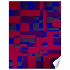 Offset Puzzle Rounded Graphic Squares In A Red And Blue Colour Set Canvas 12  X 16   by Mariart