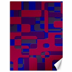 Offset Puzzle Rounded Graphic Squares In A Red And Blue Colour Set Canvas 36  X 48   by Mariart