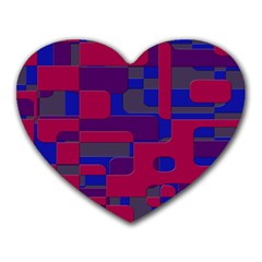 Offset Puzzle Rounded Graphic Squares In A Red And Blue Colour Set Heart Mousepads by Mariart