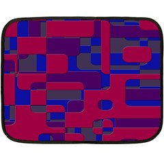 Offset Puzzle Rounded Graphic Squares In A Red And Blue Colour Set Fleece Blanket (mini) by Mariart