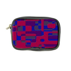 Offset Puzzle Rounded Graphic Squares In A Red And Blue Colour Set Coin Purse by Mariart