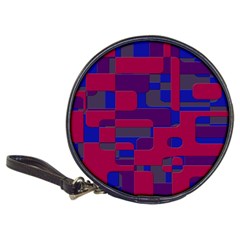 Offset Puzzle Rounded Graphic Squares In A Red And Blue Colour Set Classic 20-cd Wallets by Mariart