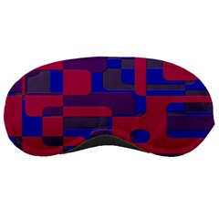 Offset Puzzle Rounded Graphic Squares In A Red And Blue Colour Set Sleeping Masks by Mariart