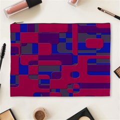 Offset Puzzle Rounded Graphic Squares In A Red And Blue Colour Set Cosmetic Bag (xl) by Mariart