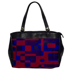 Offset Puzzle Rounded Graphic Squares In A Red And Blue Colour Set Office Handbags by Mariart