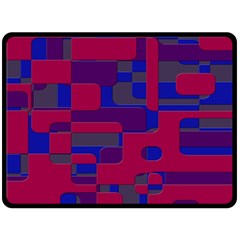 Offset Puzzle Rounded Graphic Squares In A Red And Blue Colour Set Fleece Blanket (large)  by Mariart