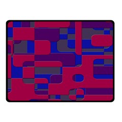 Offset Puzzle Rounded Graphic Squares In A Red And Blue Colour Set Fleece Blanket (small) by Mariart