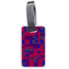 Offset Puzzle Rounded Graphic Squares In A Red And Blue Colour Set Luggage Tags (one Side) 