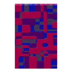 Offset Puzzle Rounded Graphic Squares In A Red And Blue Colour Set Shower Curtain 48  X 72  (small)  by Mariart