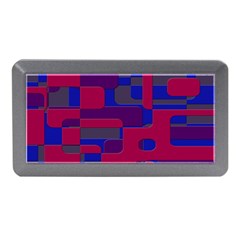 Offset Puzzle Rounded Graphic Squares In A Red And Blue Colour Set Memory Card Reader (mini) by Mariart