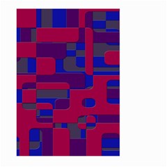 Offset Puzzle Rounded Graphic Squares In A Red And Blue Colour Set Large Garden Flag (two Sides) by Mariart