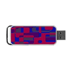 Offset Puzzle Rounded Graphic Squares In A Red And Blue Colour Set Portable Usb Flash (two Sides) by Mariart