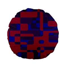 Offset Puzzle Rounded Graphic Squares In A Red And Blue Colour Set Standard 15  Premium Round Cushions by Mariart