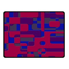 Offset Puzzle Rounded Graphic Squares In A Red And Blue Colour Set Double Sided Fleece Blanket (small)  by Mariart