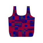 Offset Puzzle Rounded Graphic Squares In A Red And Blue Colour Set Full Print Recycle Bags (S)  Front