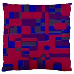 Offset Puzzle Rounded Graphic Squares In A Red And Blue Colour Set Standard Flano Cushion Case (two Sides)