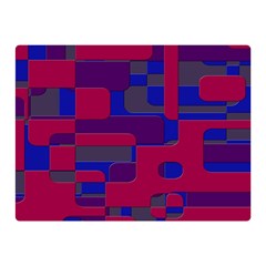 Offset Puzzle Rounded Graphic Squares In A Red And Blue Colour Set Double Sided Flano Blanket (mini)  by Mariart